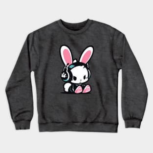 Cool Bunny - Gamer Clothing - Pink and Turquoise Crewneck Sweatshirt